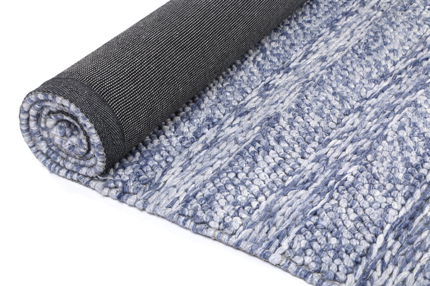 Coralia Ringlets Blue Wool Blend Rug