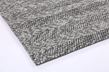 Coralia Ringlets Charcoal Wool Blend Rug