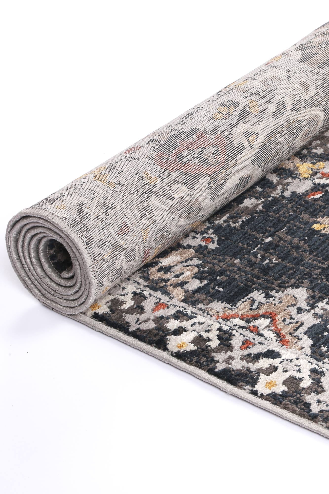 Laguna Miramar Contemporary Charcoal & Blue Rug