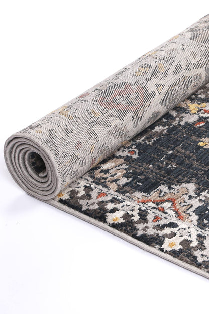 Laguna Miramar Contemporary Charcoal & Blue Rug