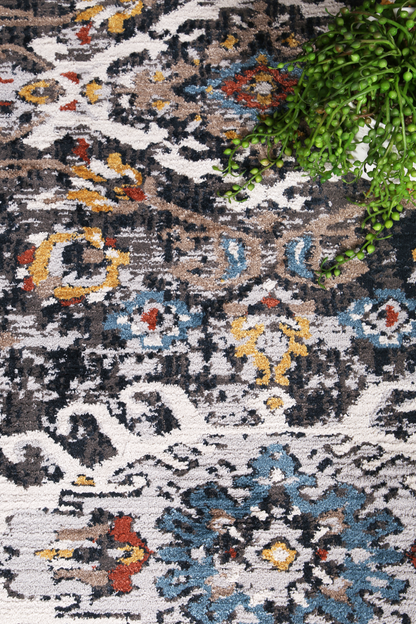 Laguna Miramar Contemporary Charcoal & Blue Rug