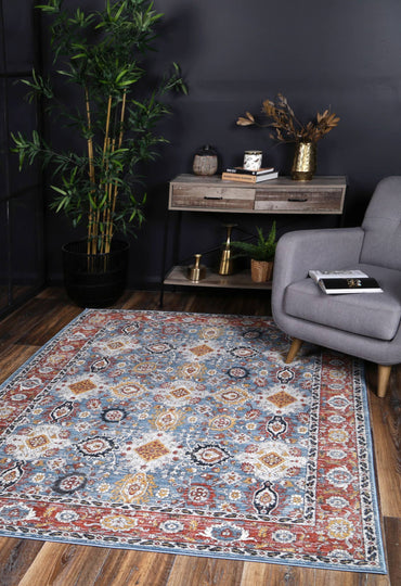 Laguna Papian Transitional Charcoal & Blue Rug