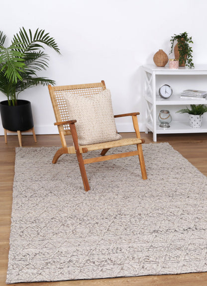 Shoreline Mosaic Tribal Ash Wool Rug