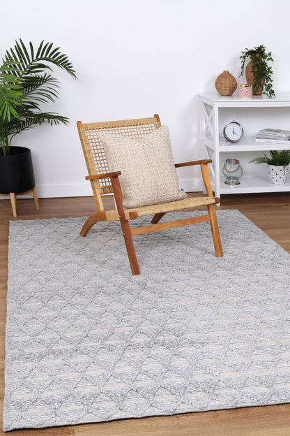 Shoreline Mosaic Tribal Grey Wool Rug
