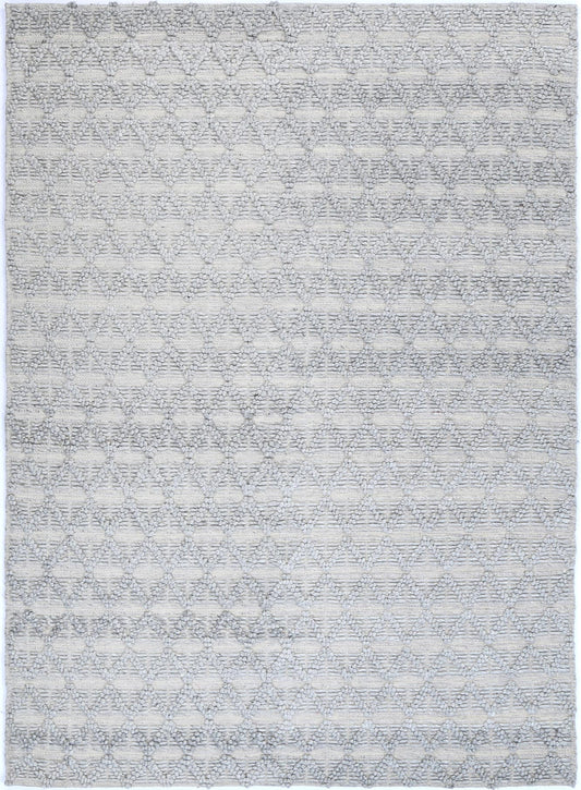 Shoreline Mosaic Tribal Grey Wool Rug