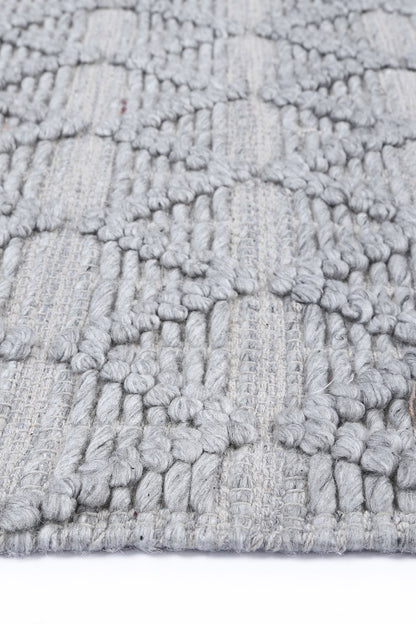 Shoreline Mosaic Tribal Grey Wool Rug