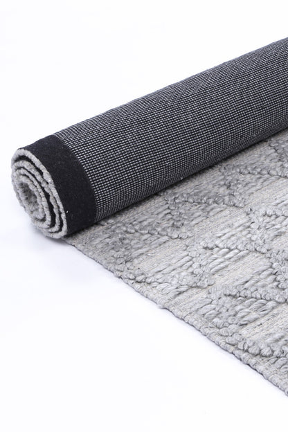 Shoreline Mosaic Tribal Grey Wool Rug