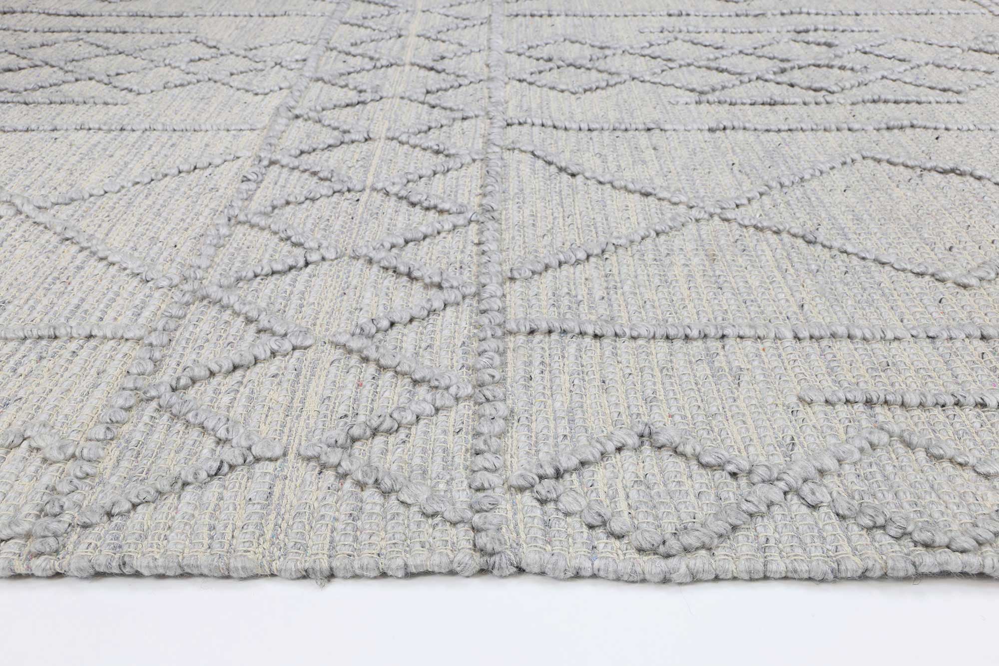 Shoreline Diamond Tribal Grey Wool Rug