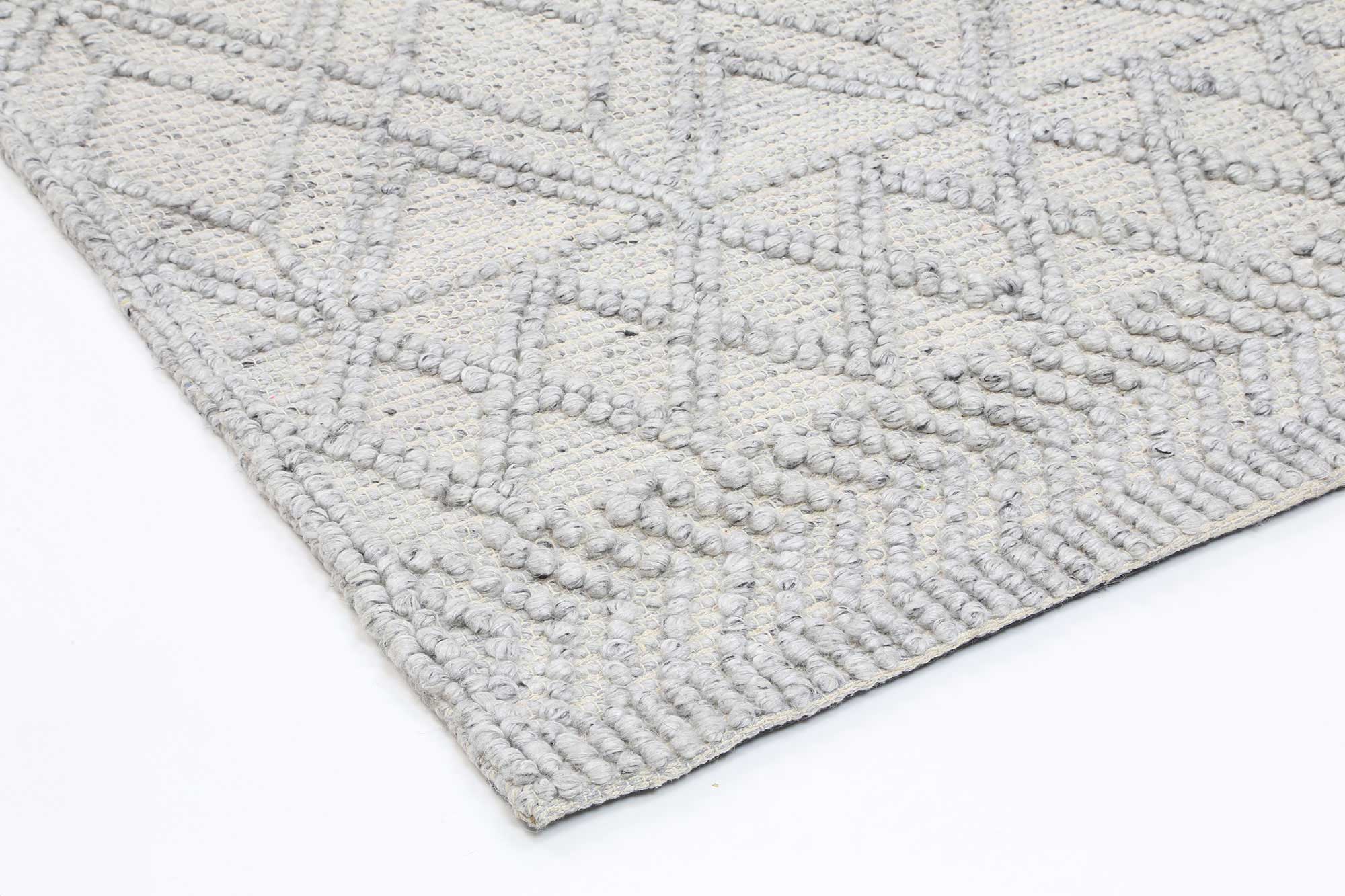 Shoreline Diamond Tribal Grey Wool Rug