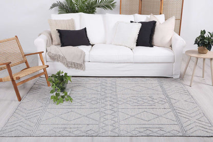 Shoreline Diamond Tribal Grey Wool Rug