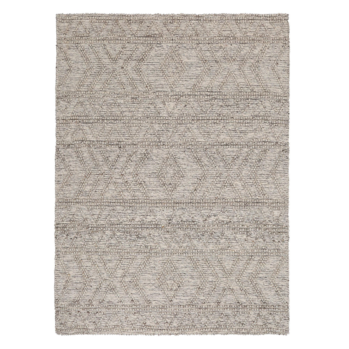 Shoreline Lattice Tribal Ash Wool Rug