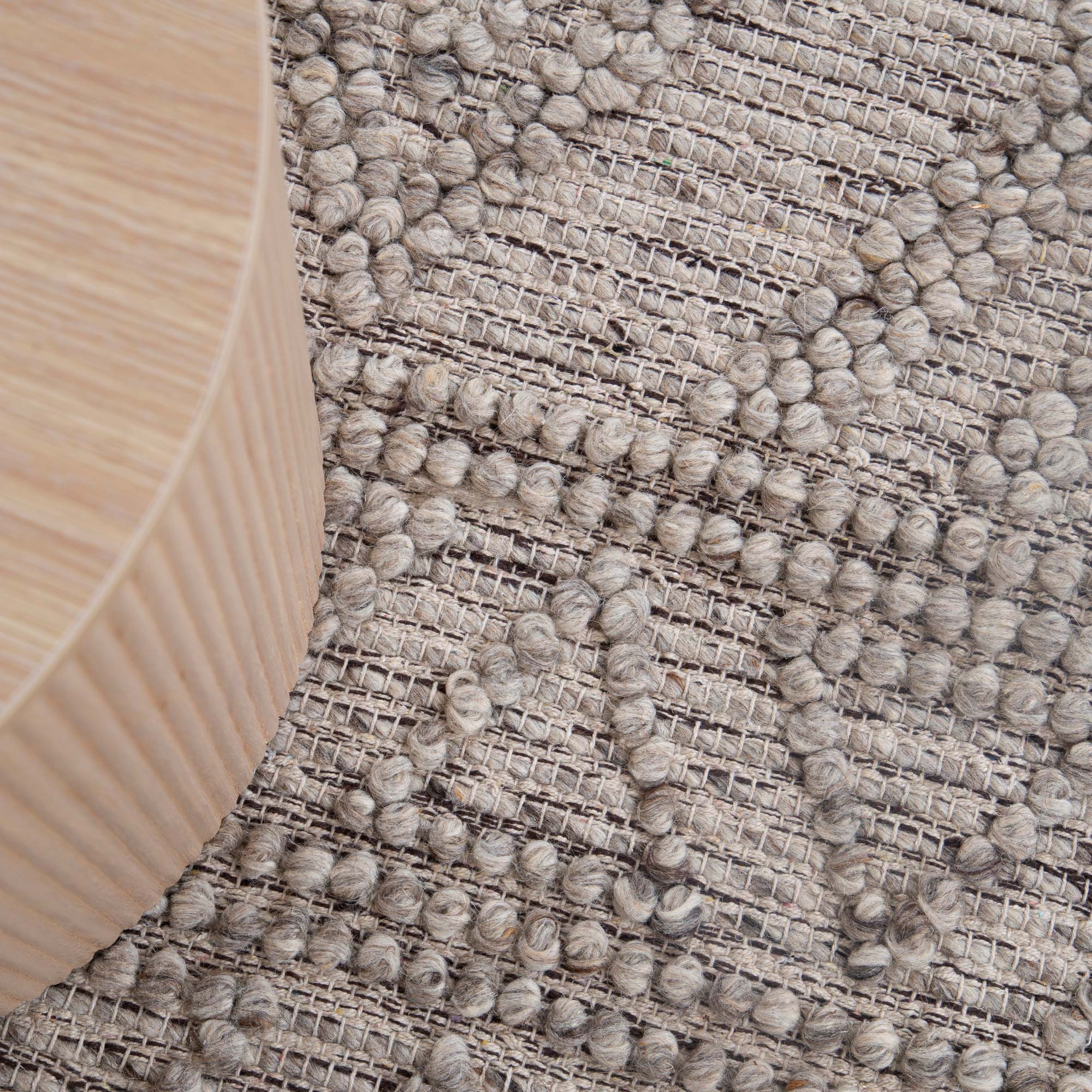 Shoreline Lattice Tribal Ash Wool Rug