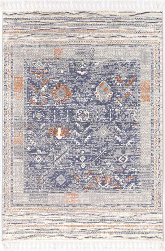 Pelagia Santiago Blue & Cream Contemporary Rug