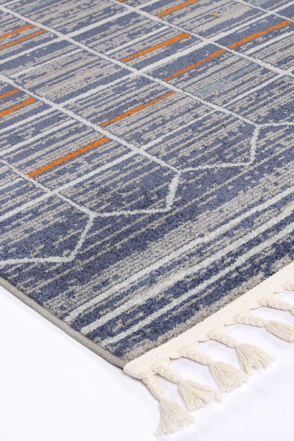 Pelagia Talca Blue & Orange Contemporary Rug