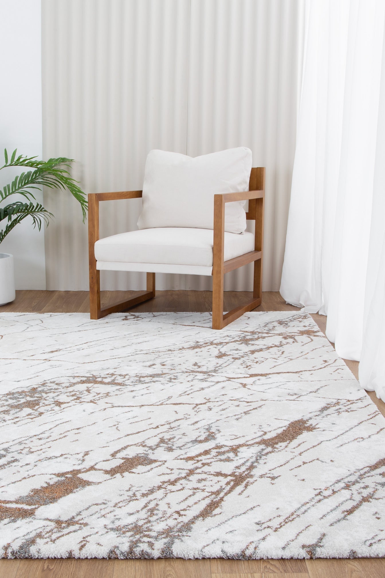 Mosaic Italian Marble Cream Beige Rug - INDU001