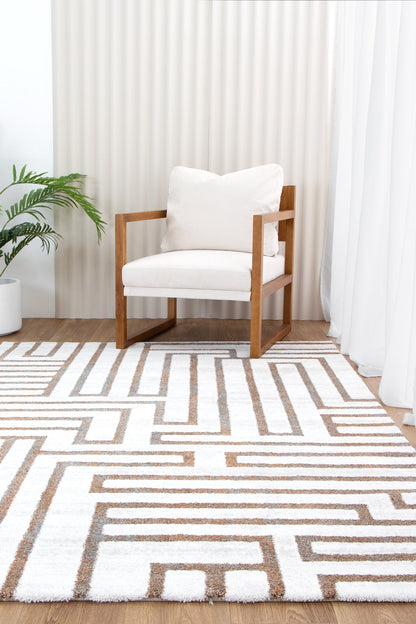 Mosaic Maze Cream Rug - INDU003