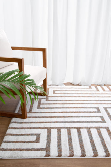 Mosaic Maze Cream Rug - INDU003