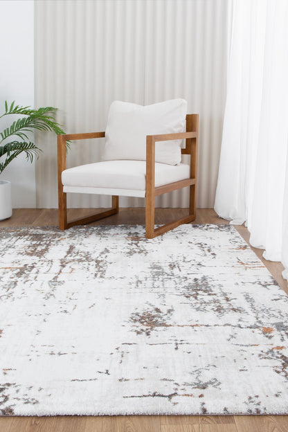 Mosaic Abstract Cream Multi Rug - INDU004