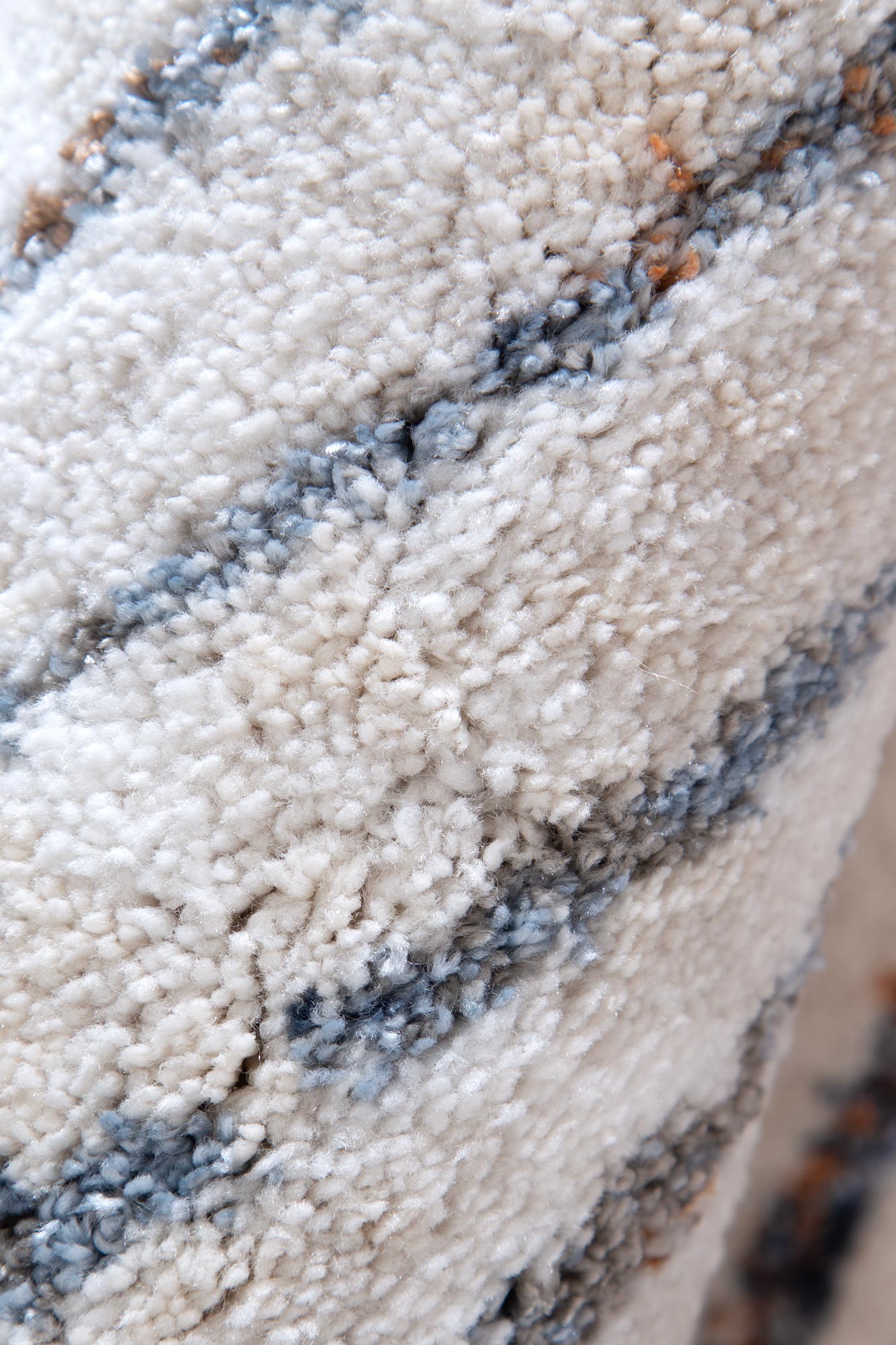 Mosaic Distressed Lines Blue Rug - INDU005