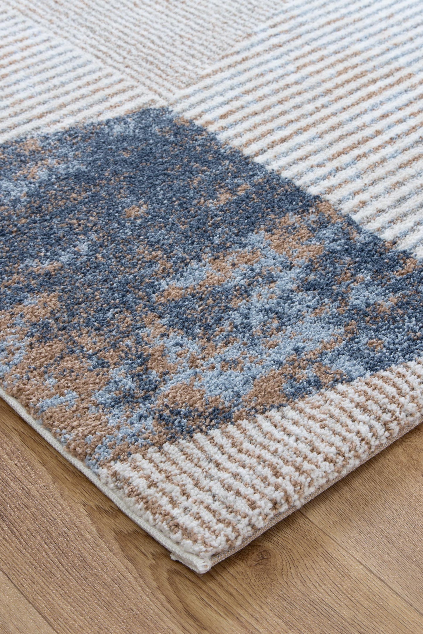 Mosaic Geometric Shapes Blue Multi Rug - INDU006