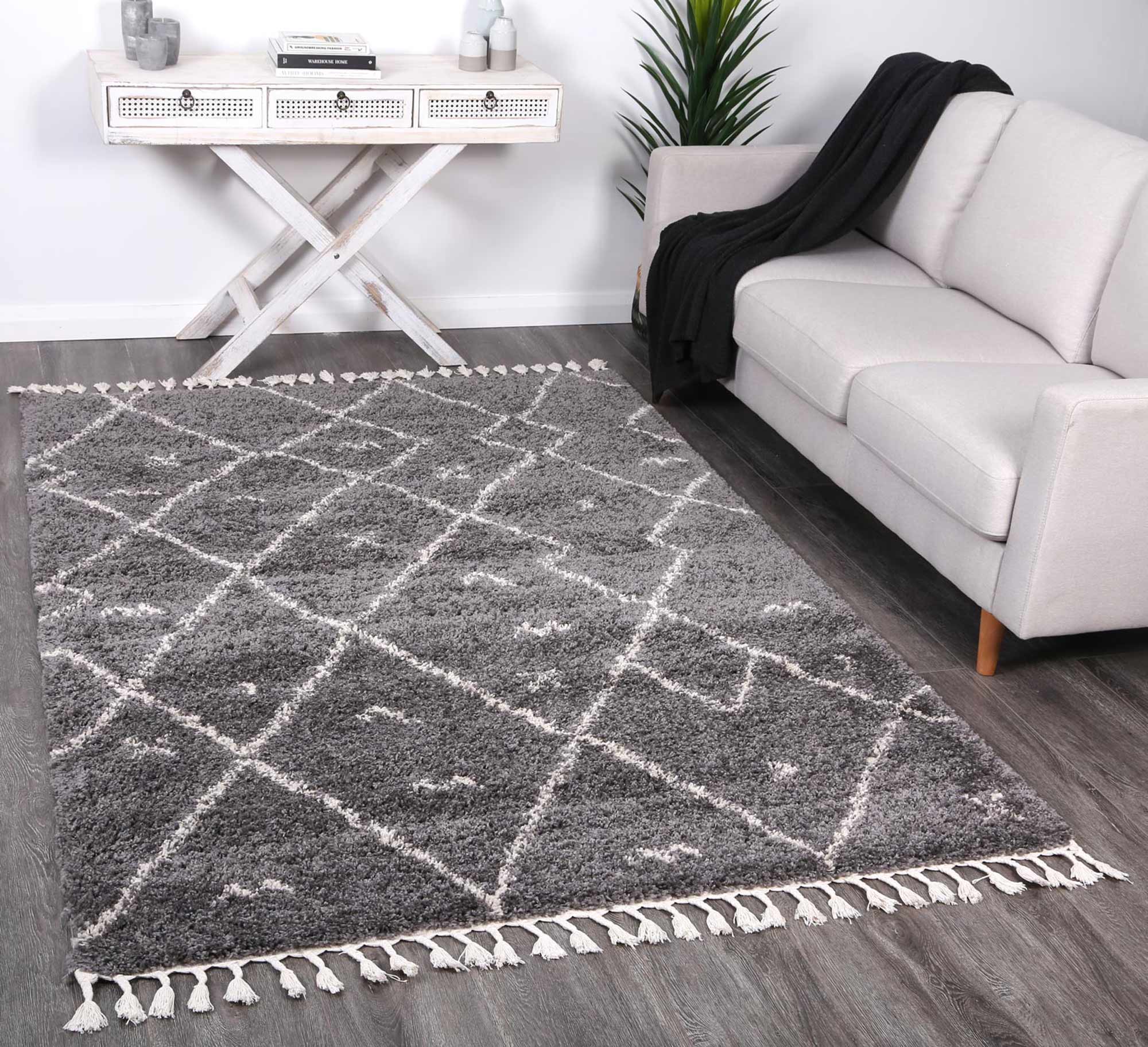 Brisa Mizzie Tribal Grey Cream Rug