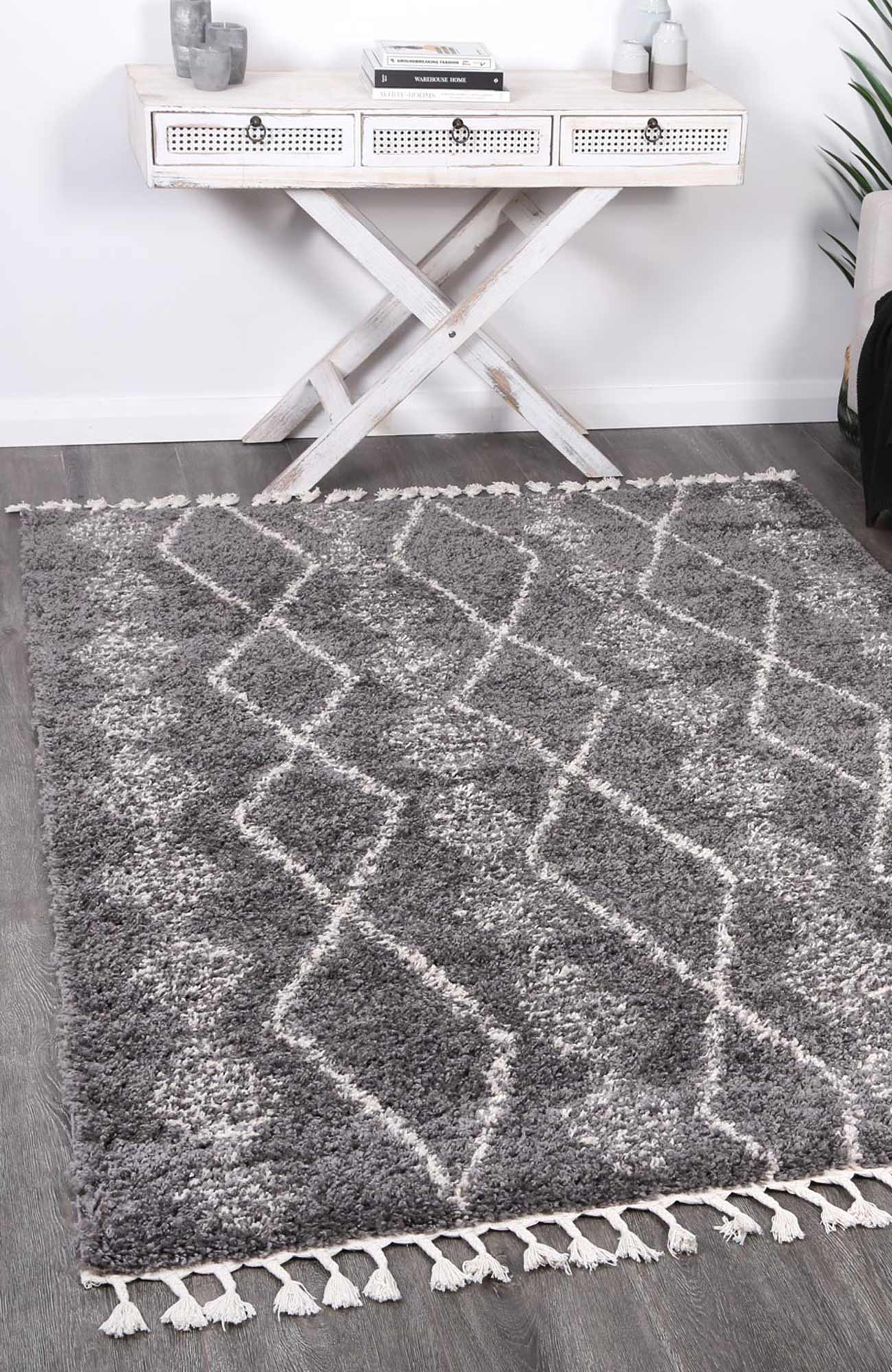 Brisa Zara Tribal Grey Cream Rug
