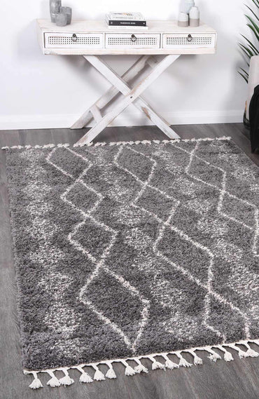 Brisa Zara Tribal Grey Cream Rug