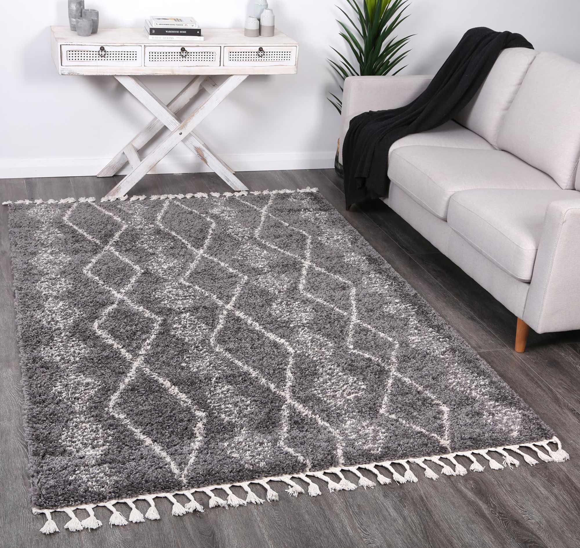 Brisa Zara Tribal Grey Cream Rug