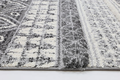 Covea Tribal Lines Cream Anthracite Rug