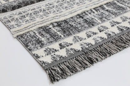 Covea Tribal Lines Cream Anthracite Rug