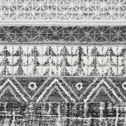 Covea Tribal Lines Cream Anthracite Rug