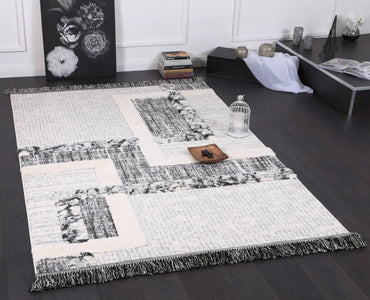 Covea Tribal Modern Cream Anthracite Rug