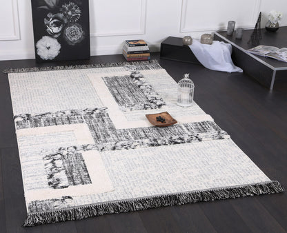 Covea Tribal Modern Cream Anthracite Rug