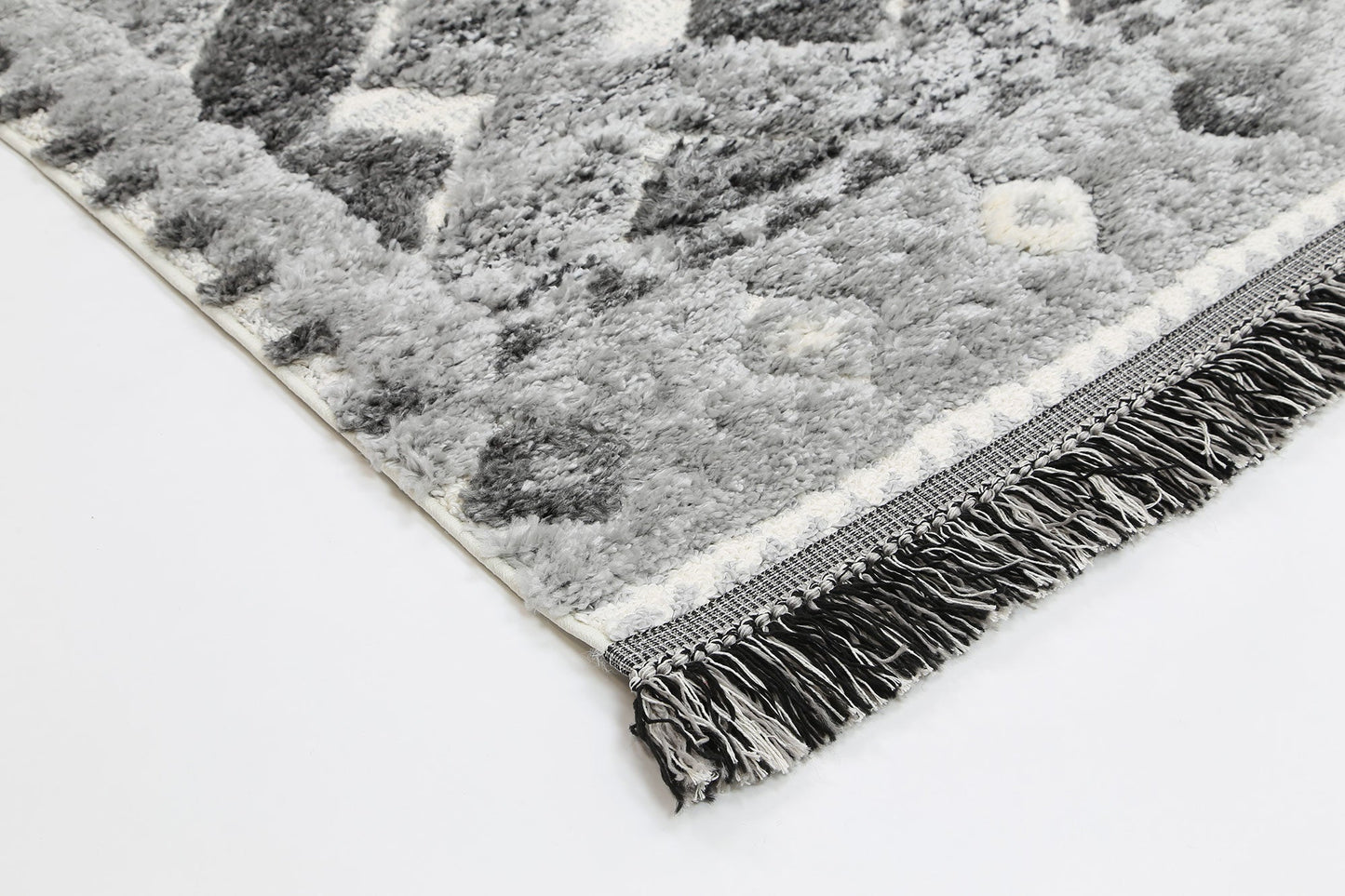 Covea Tribal Carved Lines Cream Anthracite Rug
