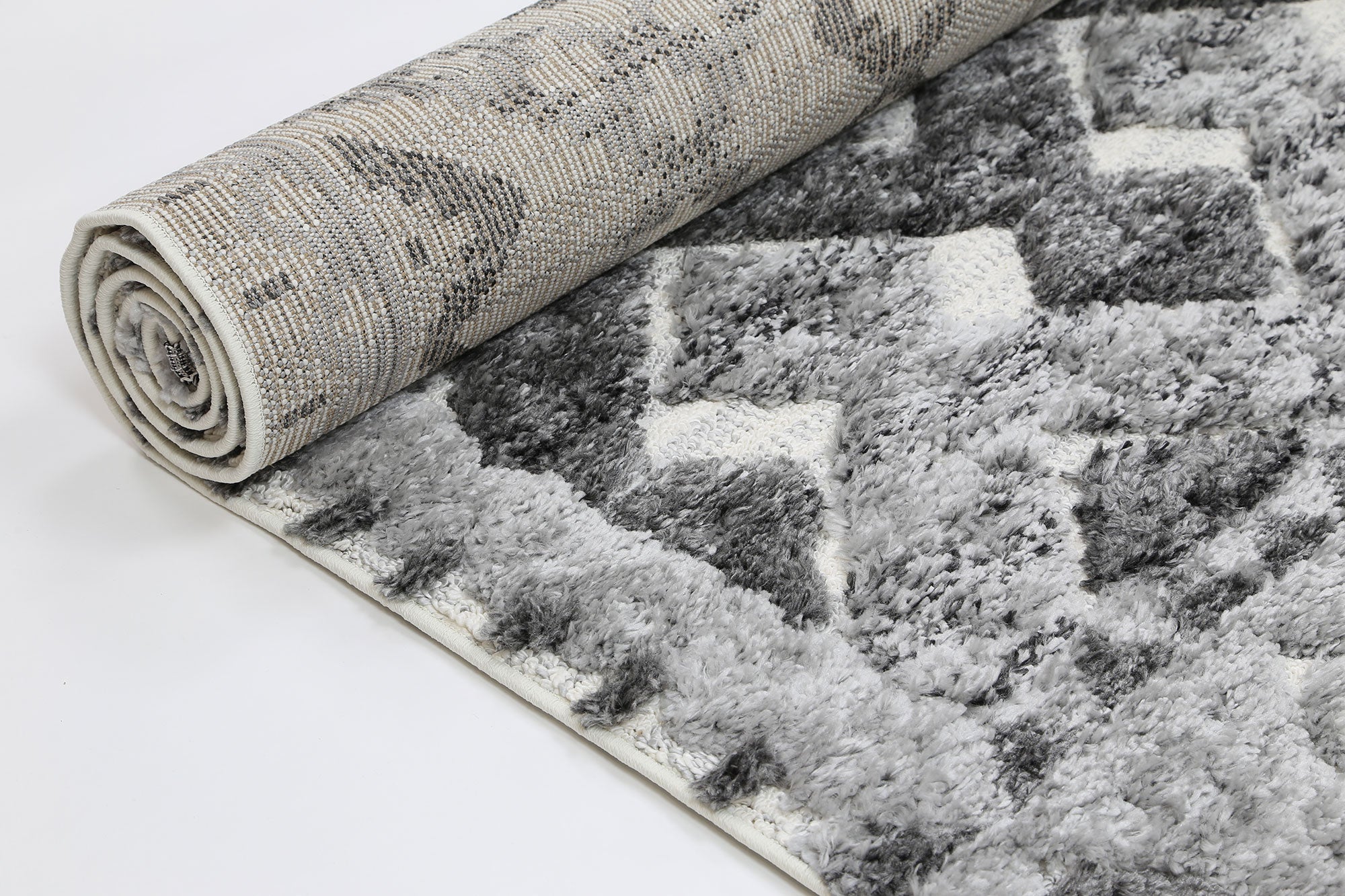 Covea Tribal Carved Lines Cream Anthracite Rug