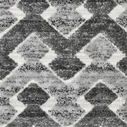 Covea Tribal Carved Lines Cream Anthracite Rug