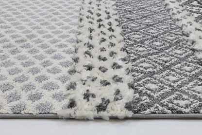 Covea Tribal Edge Cream Anthracite Rug
