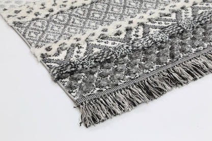 Covea Tribal Edge Cream Anthracite Rug