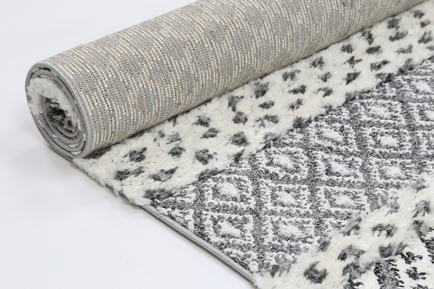 Covea Tribal Edge Cream Anthracite Rug