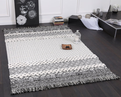 Covea Tribal Edge Cream Anthracite Rug