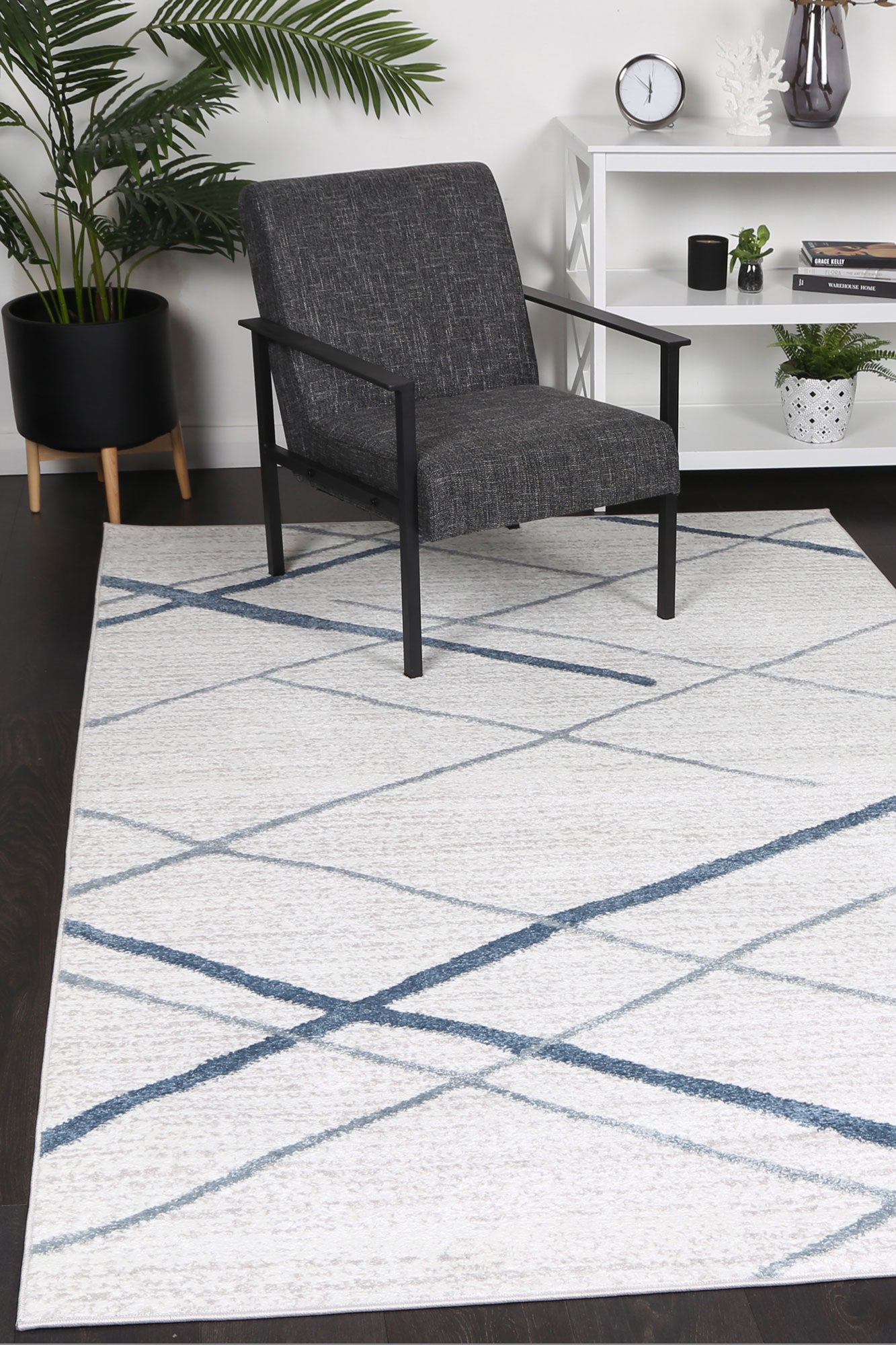Driftsea Lattice Light Blue Contemporary Rug