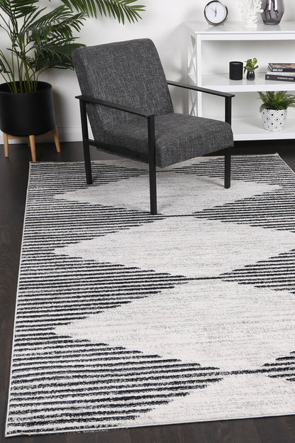 Driftsea Diamond Charcoal Contemporary Rug