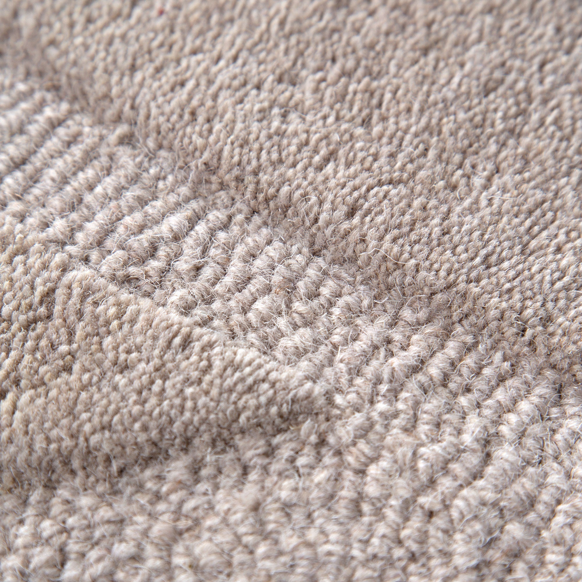 Frayla Ellipse Beige Wool Rug