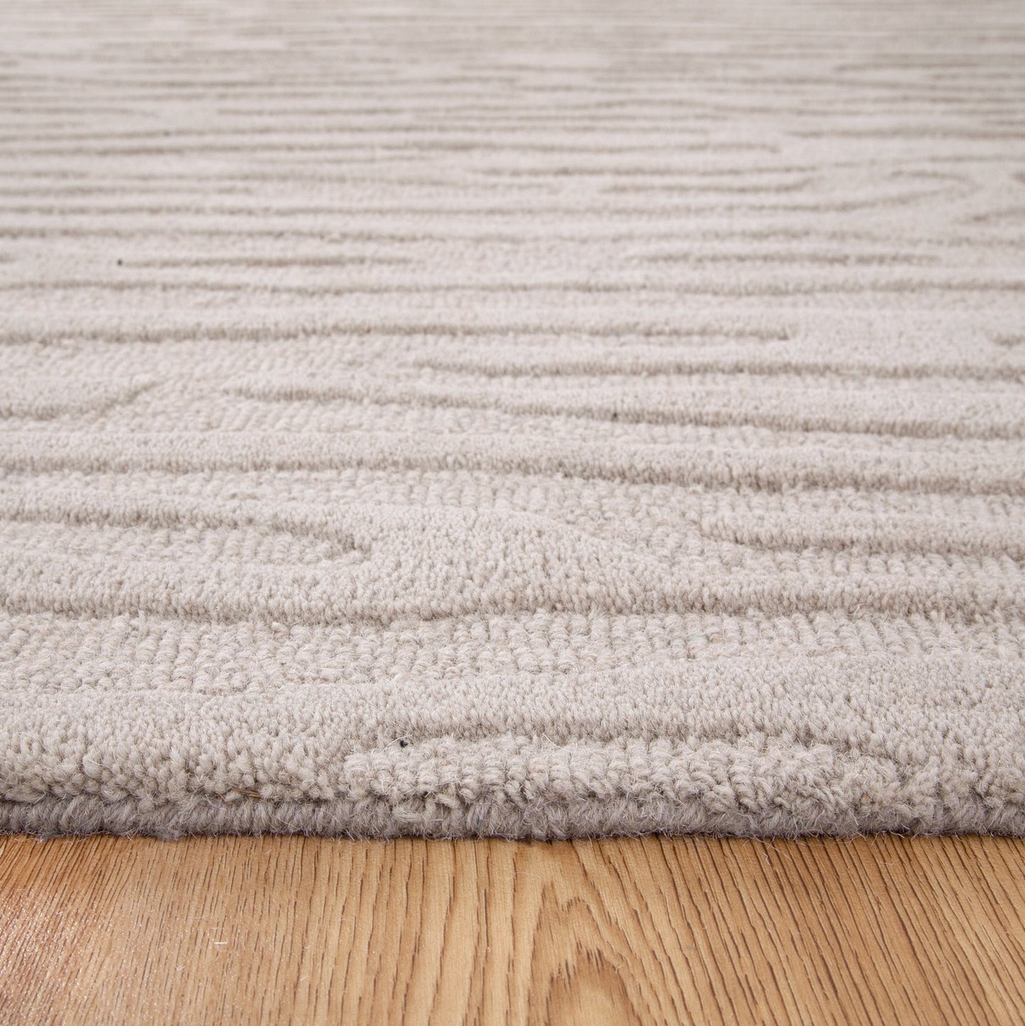 Frayla Sandstorm Beige Wool Rug
