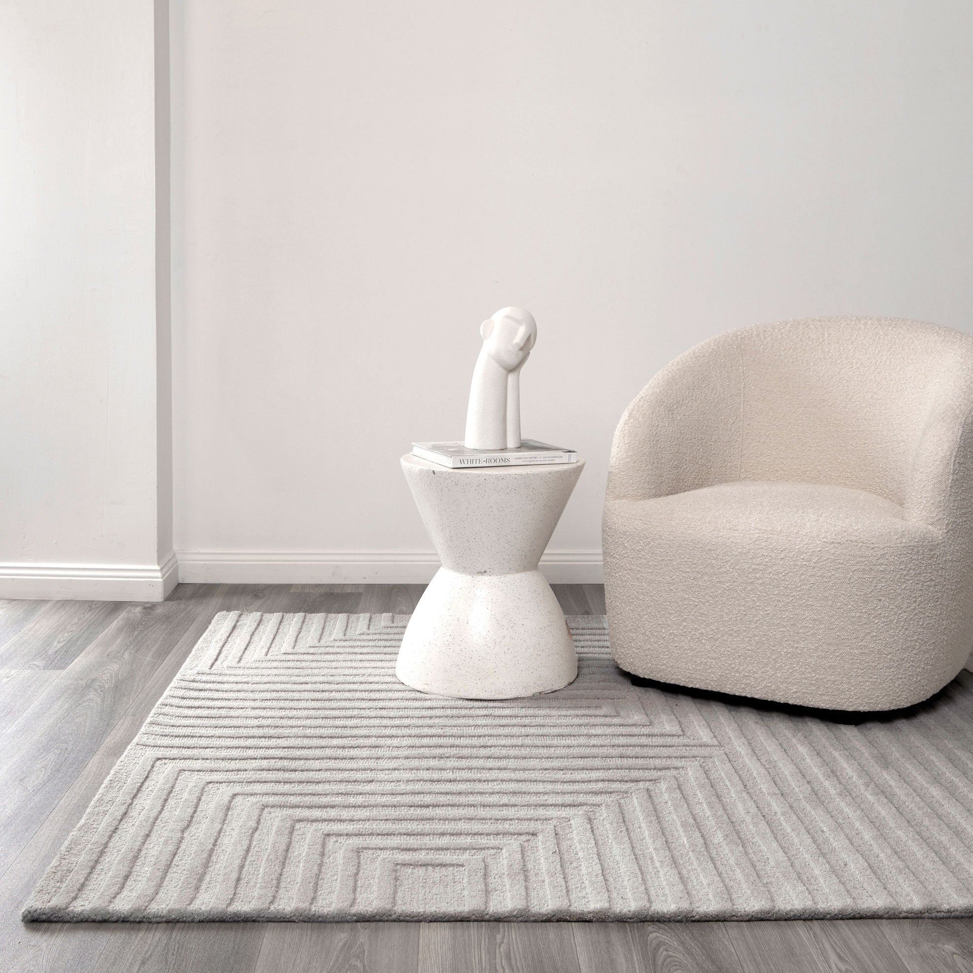 Frayla Felix Light Grey Wool Rug