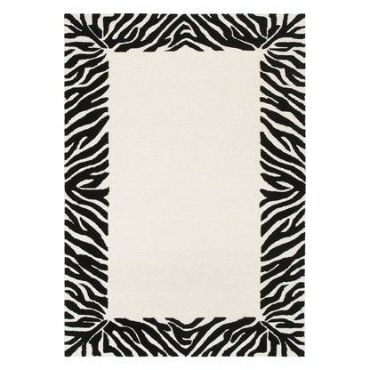 Frayla Zanzibar Black & White Wool Rug