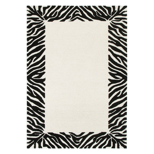 Frayla Zanzibar Black & White Wool Rug