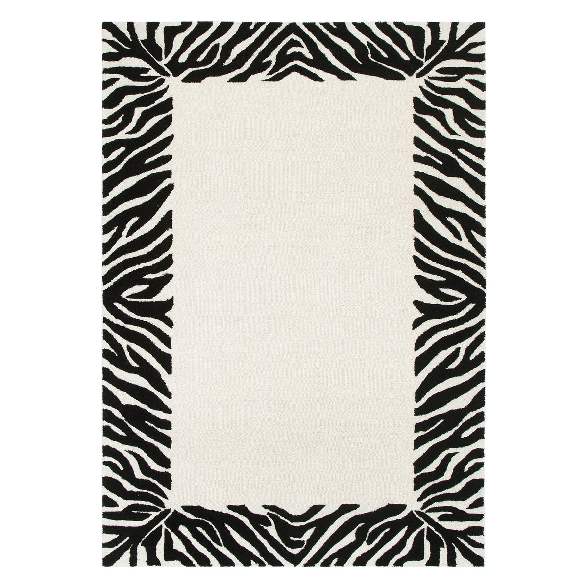 Frayla Zanzibar Black & White Wool Rug