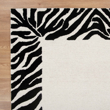 Frayla Zanzibar Black & White Wool Rug