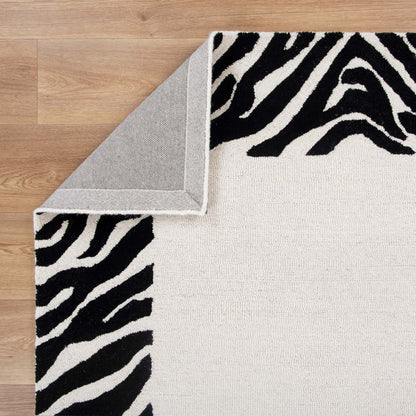Frayla Zanzibar Black & White Wool Rug